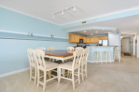 There is plenty of space for a nice family meal together inside also!