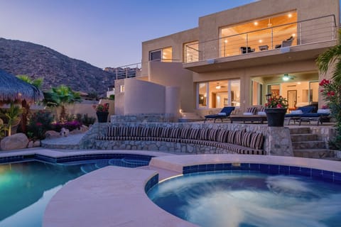 Poolside with Jacuzzi during sunset