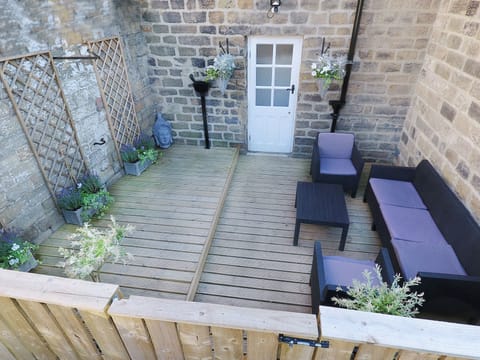 Back door and outdoor terrace