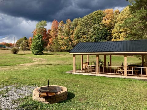 Private fire ring and shared pavilion 