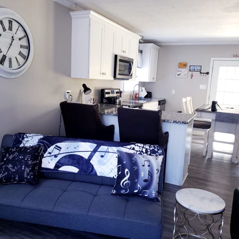 Fold down sleeping sofa. Let me know  if you will use it. It will be prepared.

