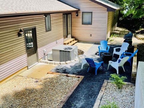 Gas and Charcoal Grills next to the fire pit