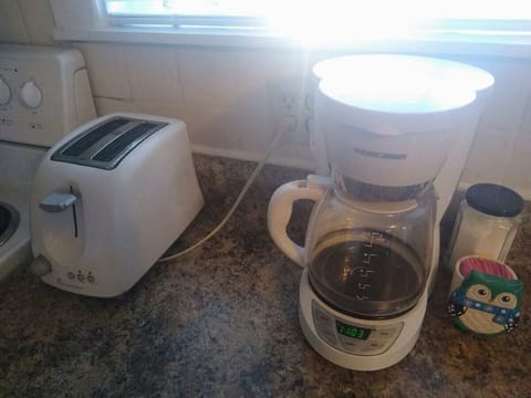 Enjoy complimentary coffee, non-dairy creamer, and sugar/sweetener