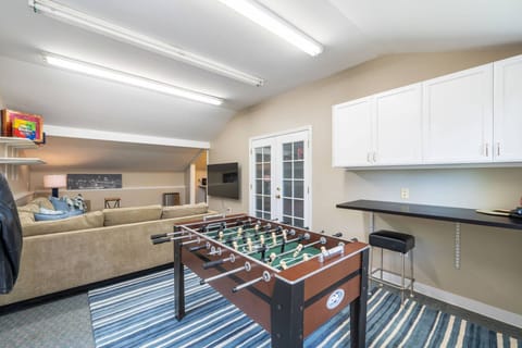 A little foosball and a movie! Separate space off the detached garage