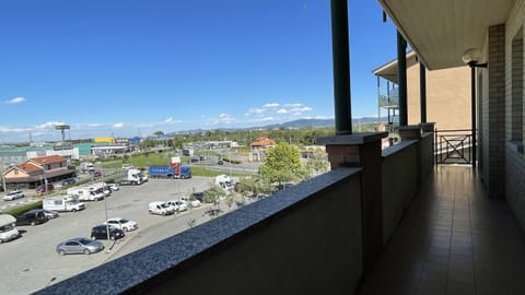 Large balcony along the living room and bedroom