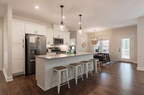 Large island, open concept kitchen