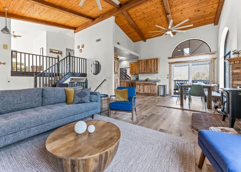 View from living room toward dining/kitchen area