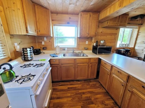 Kitchen view from dining area.