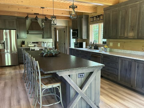 Custom Amish built kitchen with island seating for 5.
