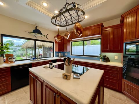 Large Chef’s Kitchen is a great gathering place while preparing a meal. 