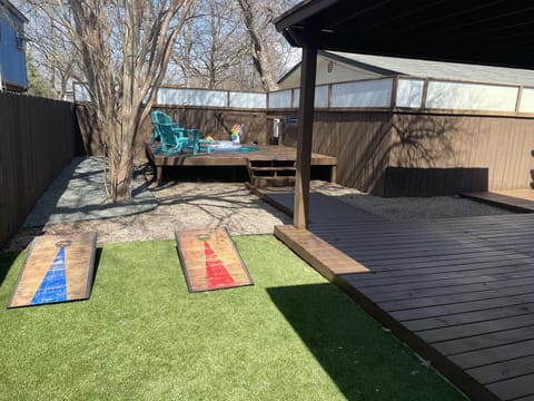 Heated Cowboy Pool + Corn hole