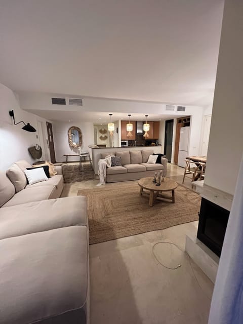 living room and kitchen