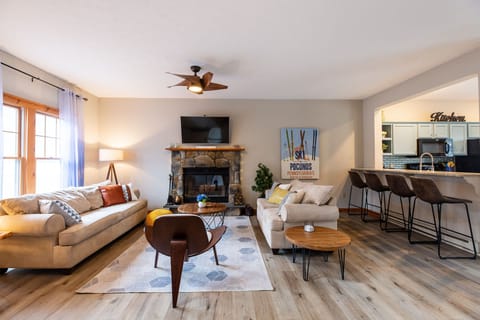 Cozy up for some nice conversation by the fireplace...