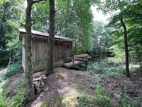 We have our very own old fashioned sauna sitting next to our private pond!