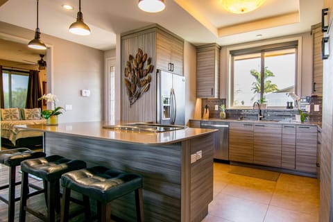 Fully stocked gourmet kitchen