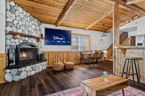 Enjoy the wood burning fireplace on those cold snowy evenings.