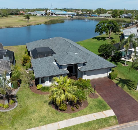Located directly on golf course and pond.
