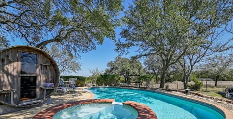 Relax under Texas skies at your private pool and cool spa in Liberty Hill