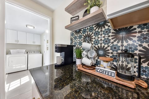 Kitchen with Laundry room view