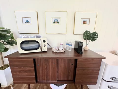 Microwave, mini-fridge/freezer, nespresso