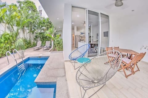 Private poolside patio