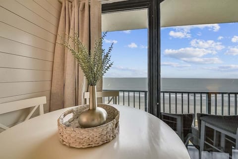 Enjoy a meal gazing at the Atlantic Ocean just beyond.