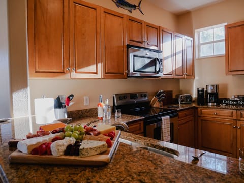 Large kitchen and bar