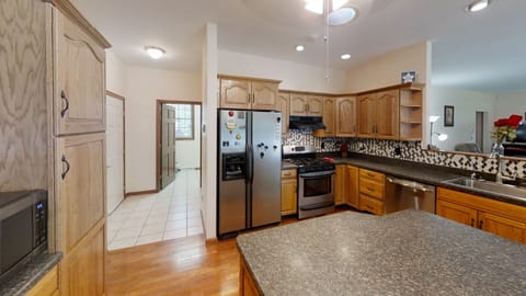 Kitchen View from table - Laundry/utility room in background.