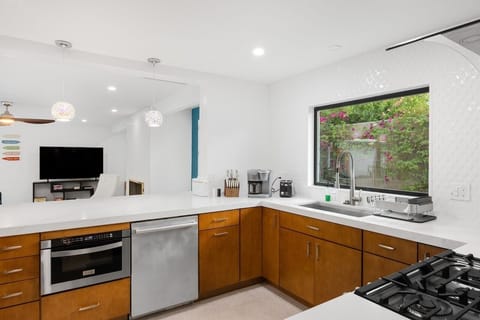 Freshly remodeled kitchen with high end finishes and appliances