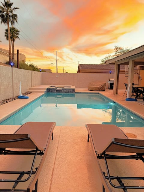 Relax in the heated pool or spa as Arizona sunsets create lasting memories.