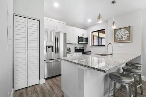 Fully stocked kitchen with everything you need for your extended stay.