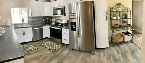 Spacious kitchen that overlooks the open floorplan