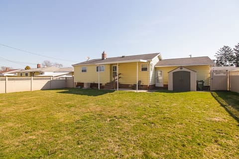 spacious fenced yard