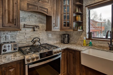 GE Profile appliances (microwave, oven, stove, dishwasher, refrigerator).