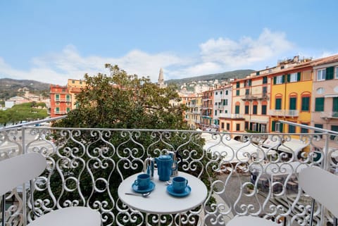 View from balcony on Lerici main square, pederstrian area