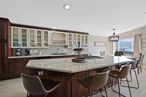 Open concept with large island and bar seating