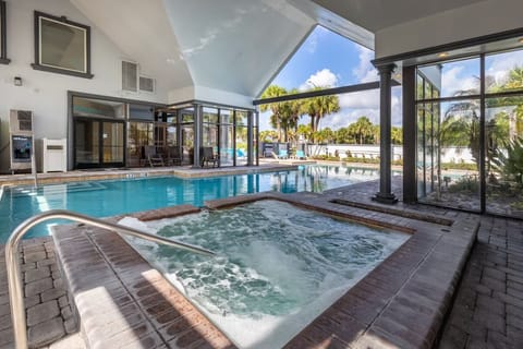 Recharge with a steamy soak beside the tranquil pool.