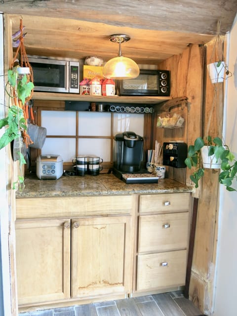 Kitchen w bar, seasonings, coffee, all amenities and tons you need.