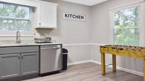 Let your competitive juices flow with a game of foosball!