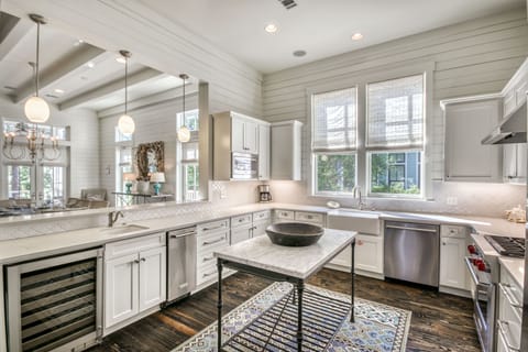 Kitchen with Stainless Steel Appliances and Center Island for Prep Space