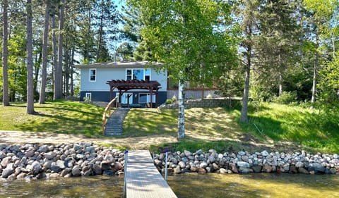 New riprap shoreline. 