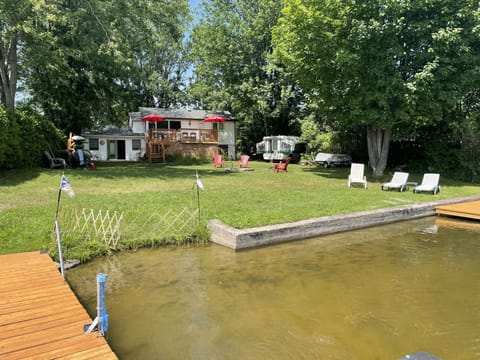 View of backyard from the dock