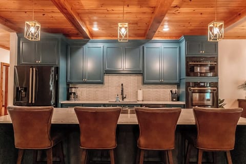 The kitchen is equipped with everything you need to cook for large groups. 