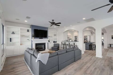 Electric fireplace with smart apple TV