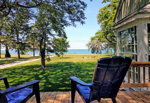 Enjoy morning coffee or an evening glass of wine on the deck