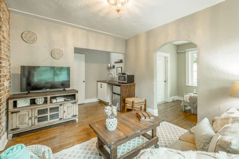 Upstairs living room - wet bar with mini fridge, microwave and coffee station