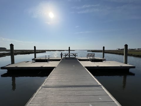 Our kayak dock is our favorite place to take a cup of joe and watch the sunrise.
