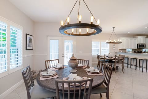 Dining area with two dining tables
