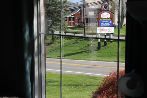 We're located across the street from "The Little Switzerland of Ohio" sign.