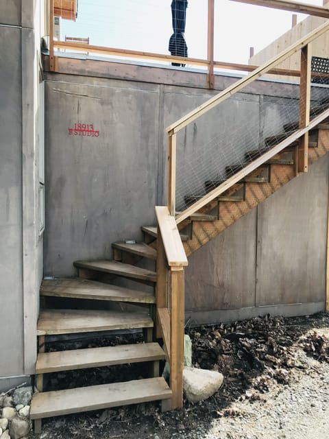 Stairs up to the studio...

